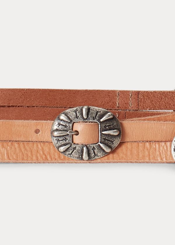 Women's Polo Ralph Lauren Concho Leather Wrap Belt | 018625AGP